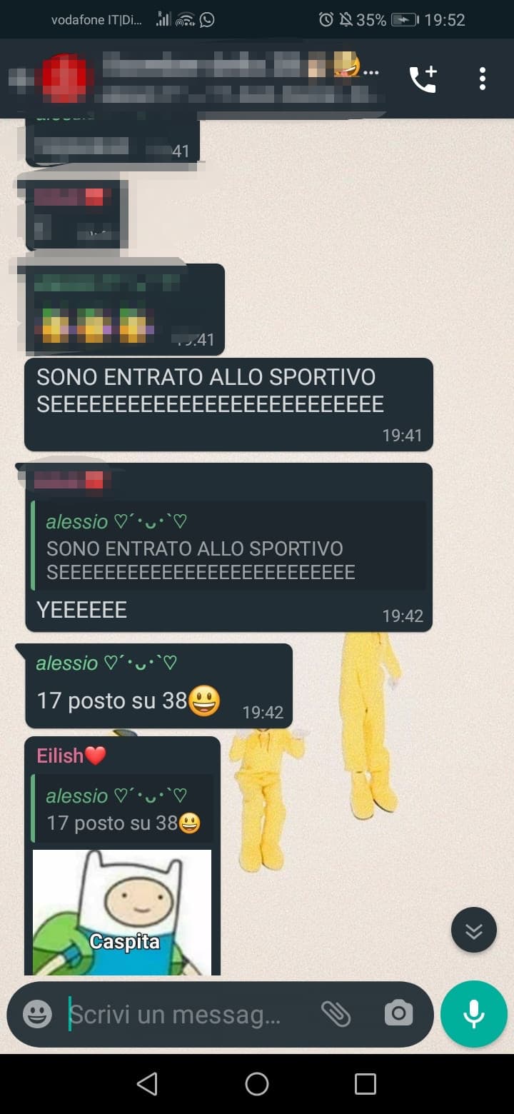 Il mio migliore è riuscito ad entrare allo sportivo. 