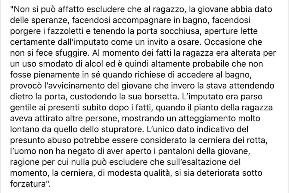 Stupro a Torino, ragioni del giudice