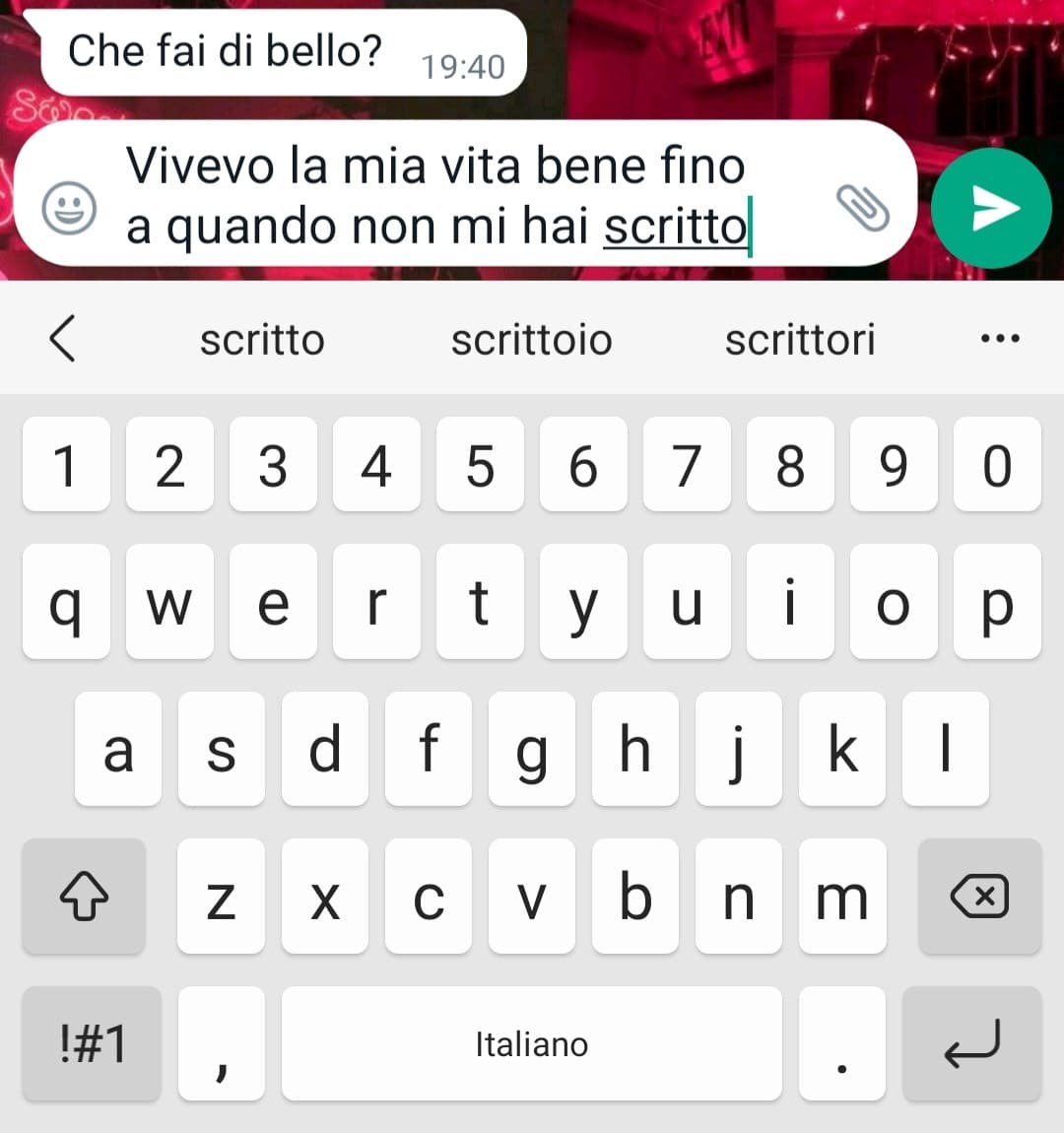 Quanta voglia ho di mandare questo messaggio 