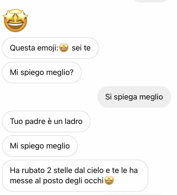 un tipo ha scritto questo ad una mia amica…che cringe :3