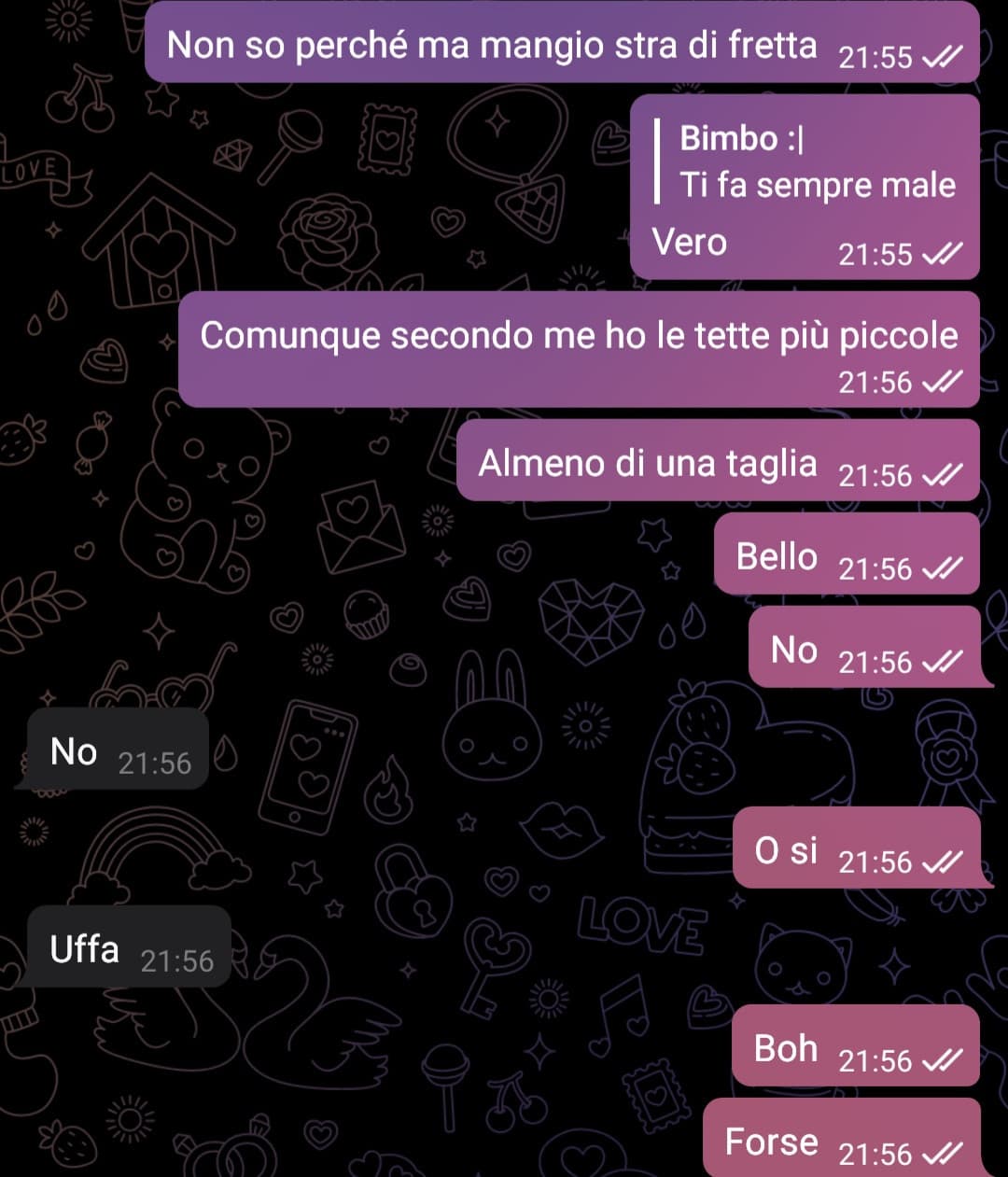 Sarà una cosa buona? Anche se mi mancano di già le mie vecchie tette stra morbidose. Non che ora non lo siano