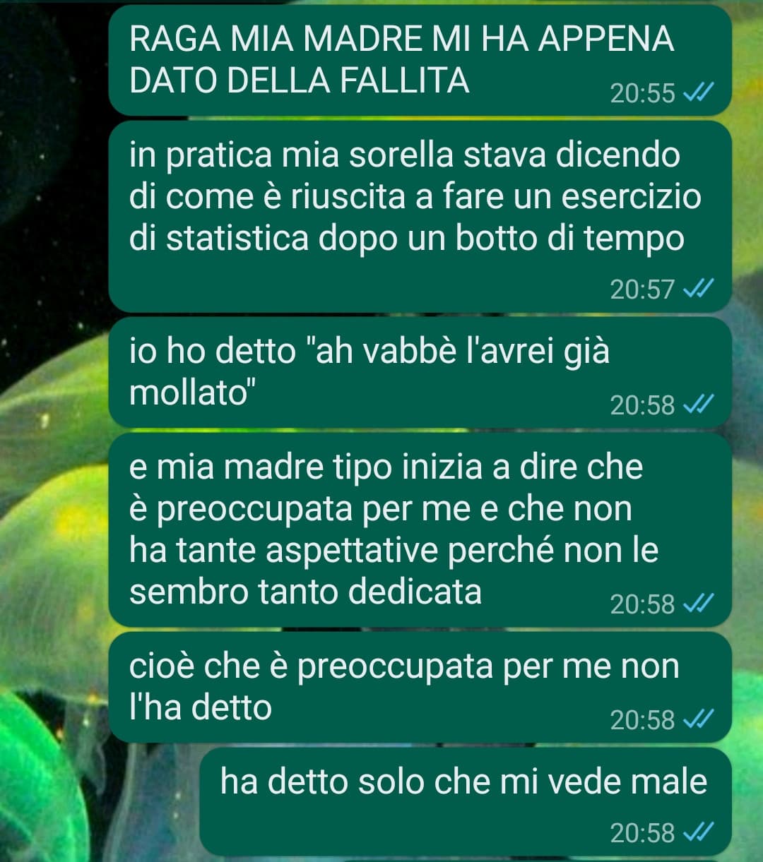 "ma', mi hai appena dato della fallita?" "*resta in silenzio*". i need a cigarette  . 