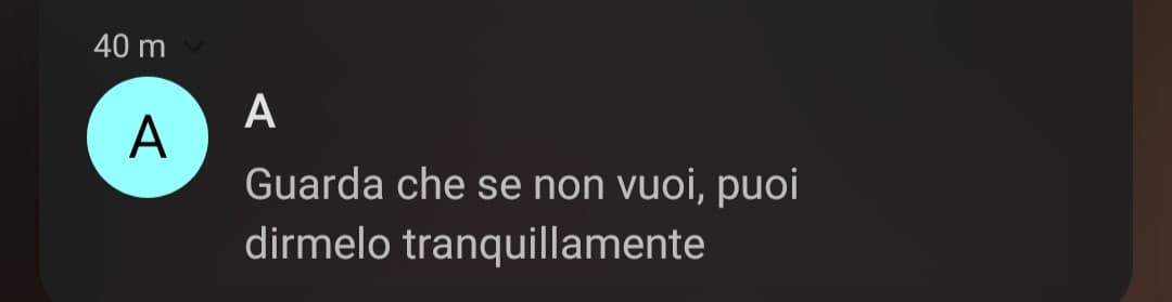 ma se non rispondo a tre messaggi, c'è bisogno che te lo dico? Mi sembra abbastanza ovvio genio madonn?