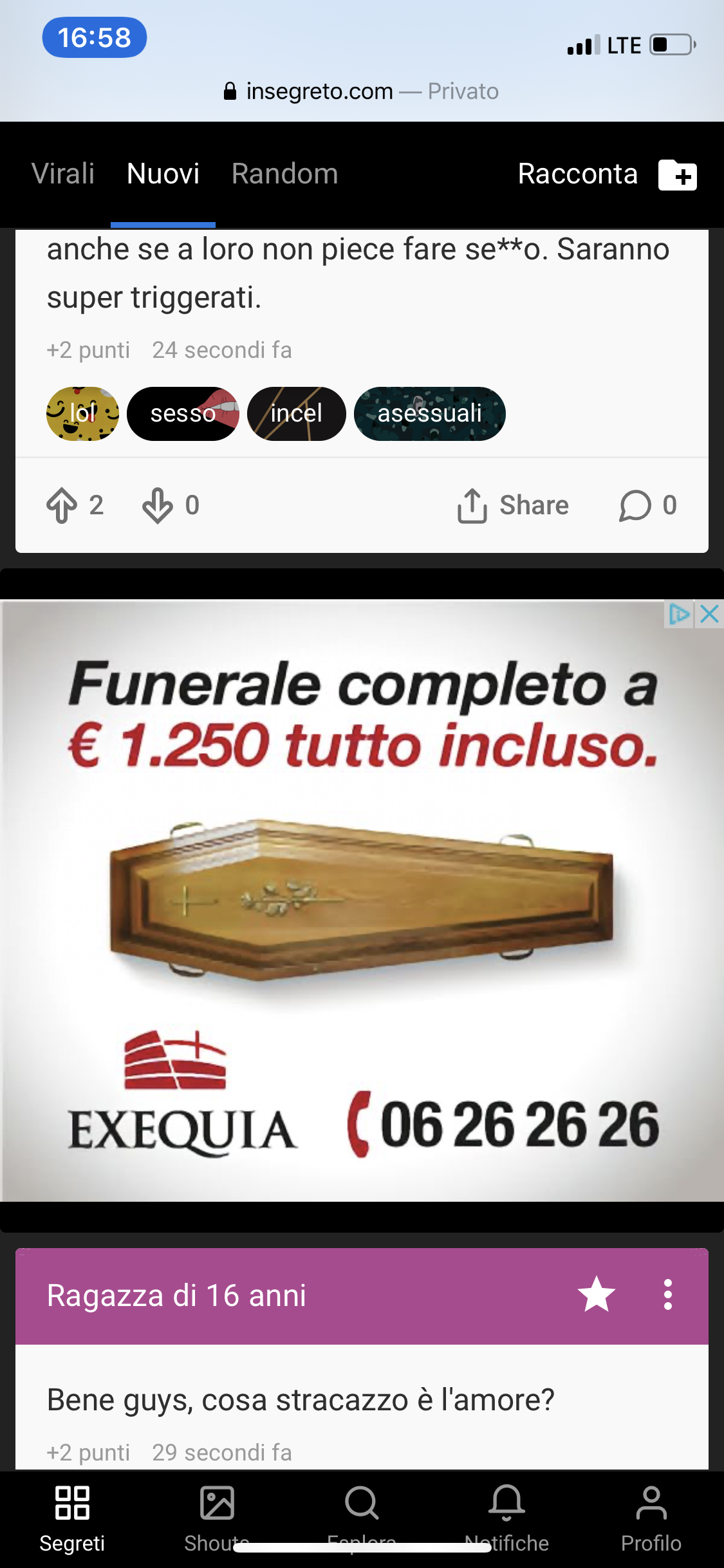 Nel frattempo tra un segreto e l’altro !...?