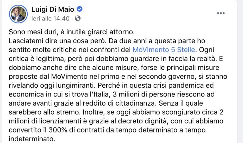 E più la gente si lamenta perché al governo ci sono incapaci 