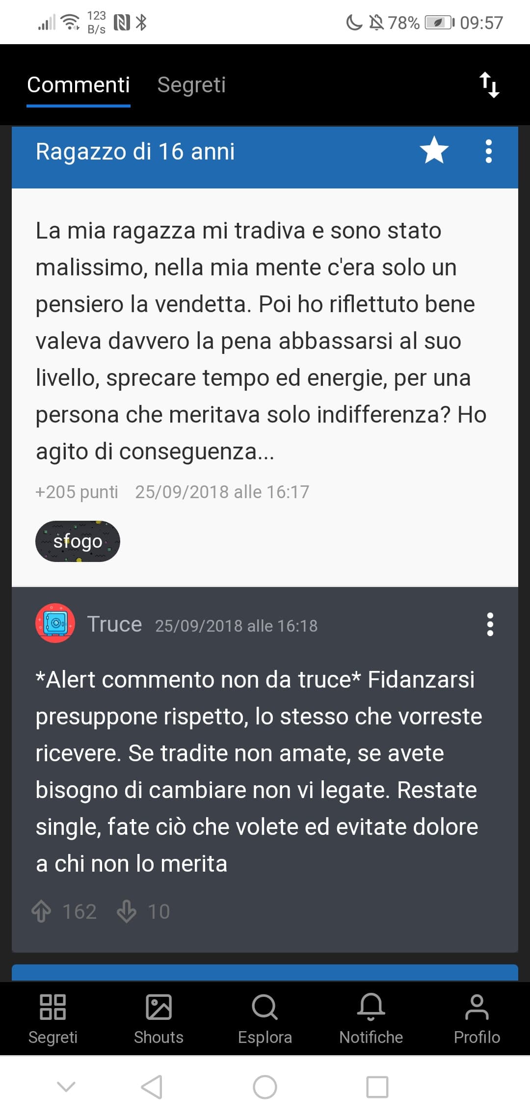 Truce ha il 4 commento con più like in assoluto?