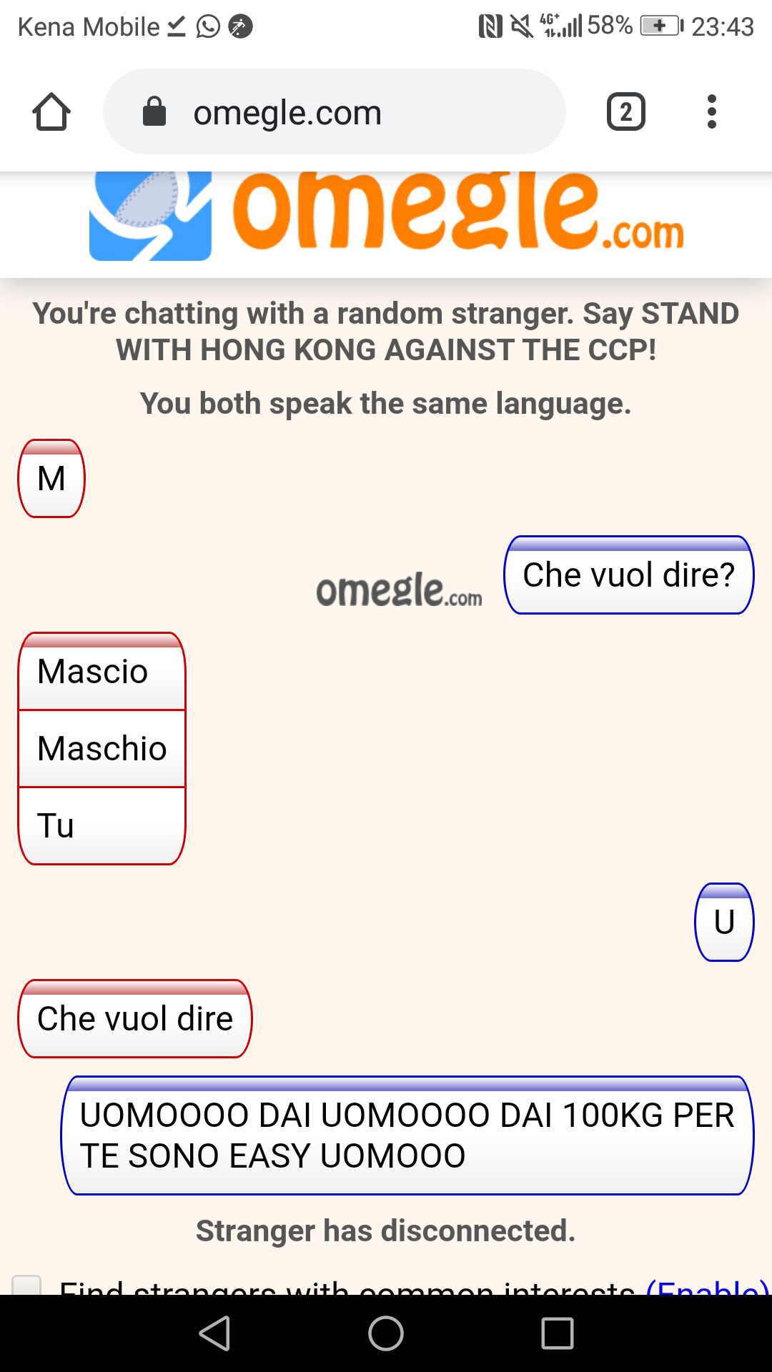 Mi mancava cazzeggiare su omegle 