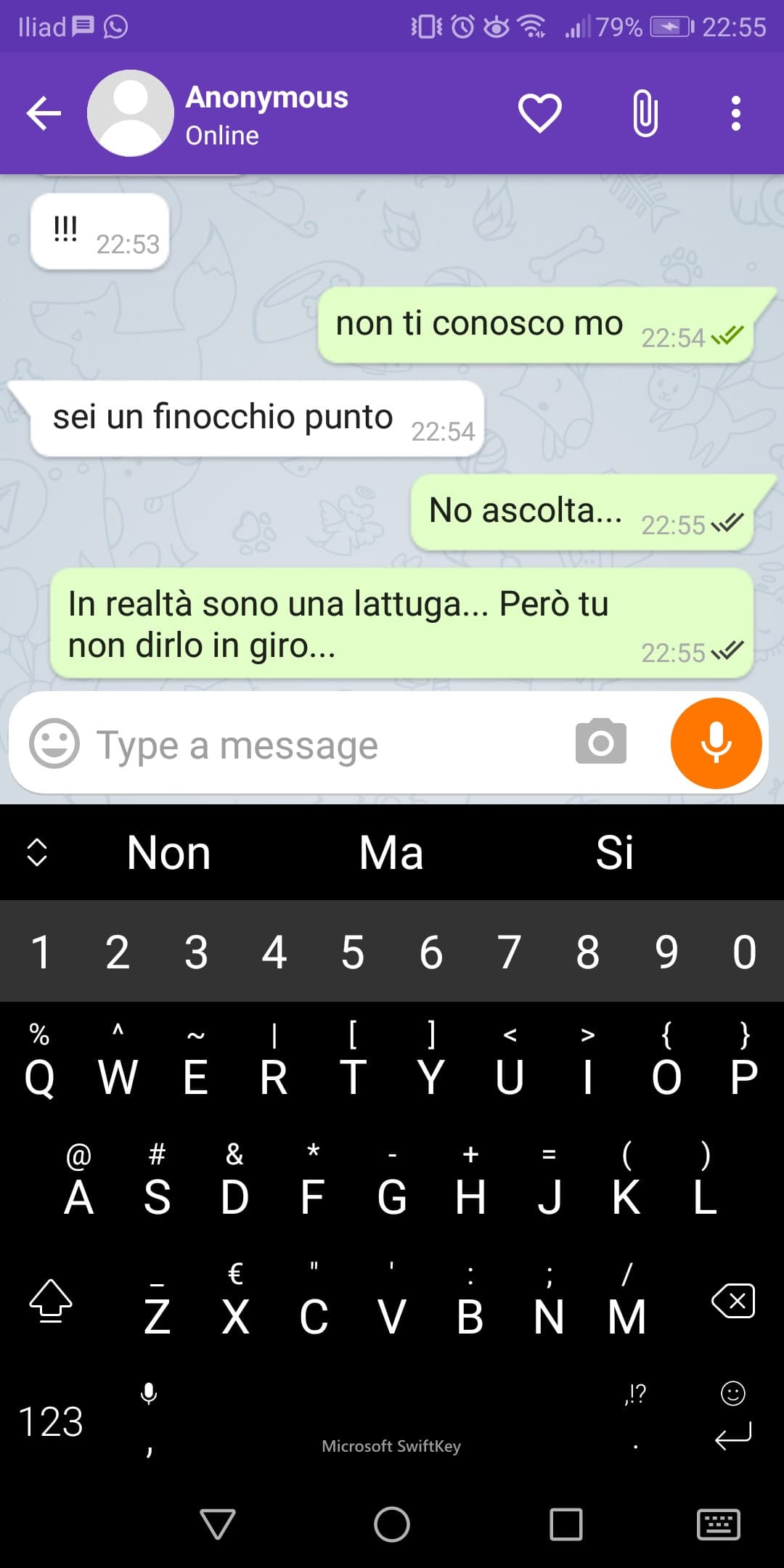 Quando sui siti di incontri ti fanno un accusa del genere e tiri fuori una battuta di merda, ma onestamente a me fa ridere, ma anche riflettere 