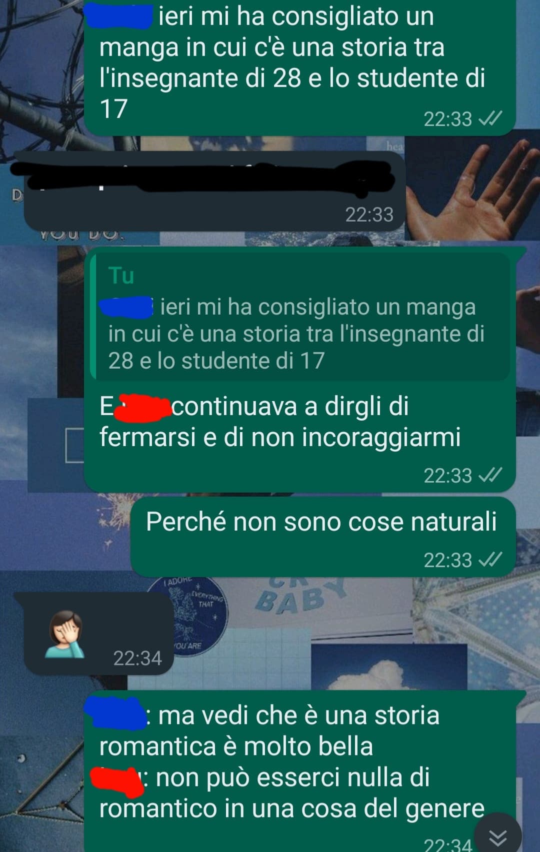 Sono stanco di essere trattato come un pazzo o un malato mentale solo perché mi piacciono le persone più grandi