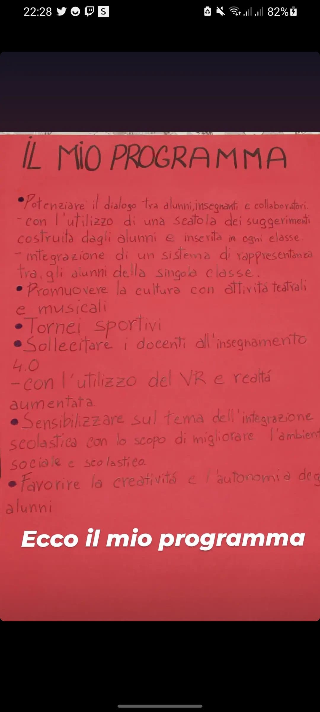 che carini i candidati del mini preside o qualcosa del genere. amori vogliono la realtà aumentata 