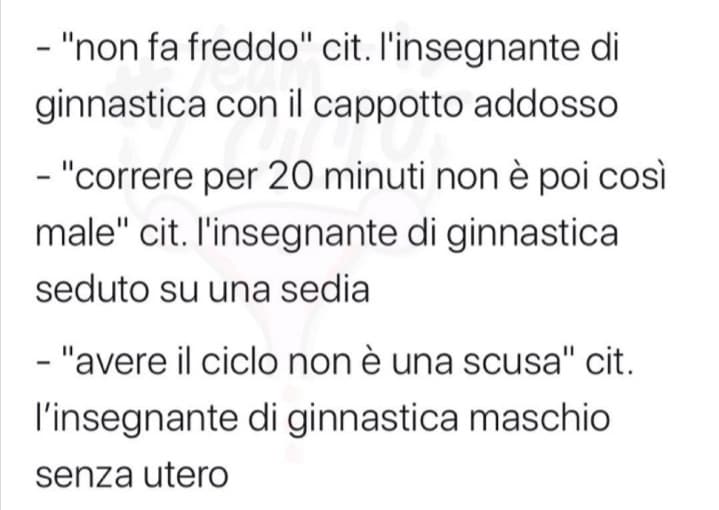 Ma voi avete mai visto un prof. Di ginnastica muoversi?