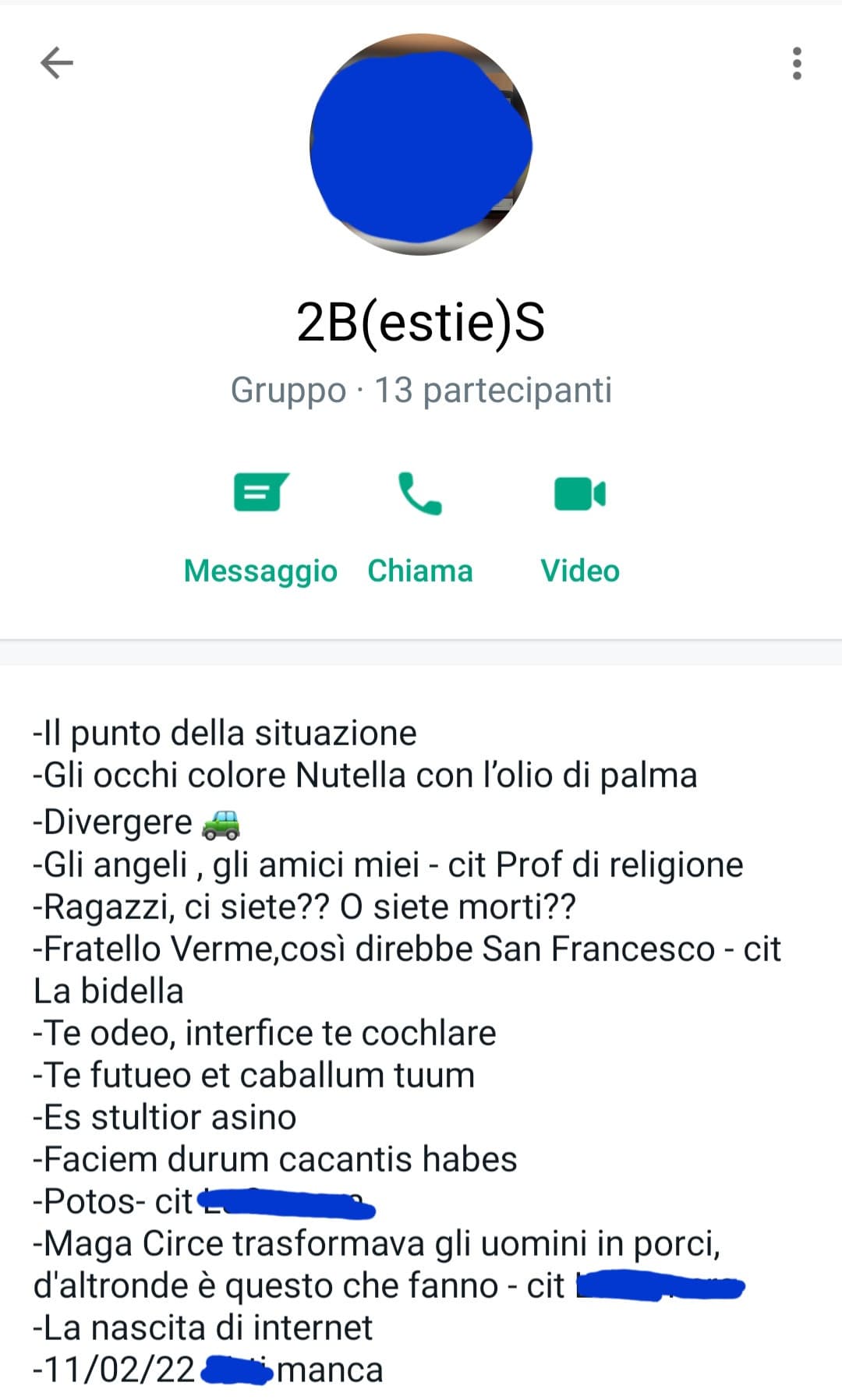 Direttamente dal mio gruppo classe