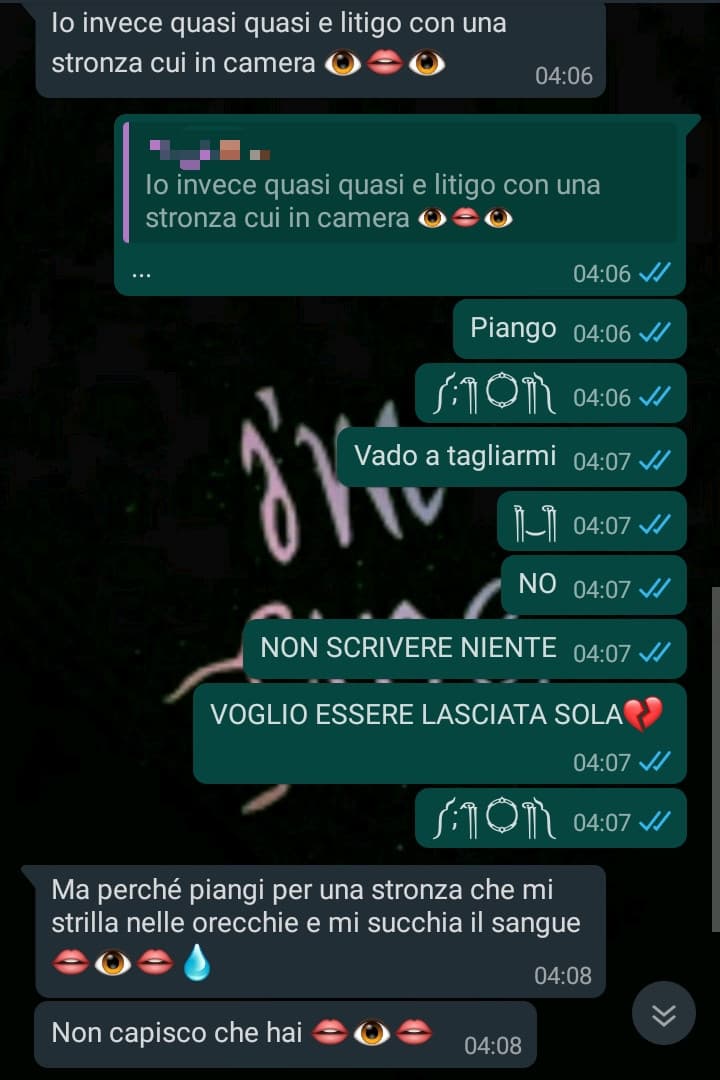 E niente pensavo stesse davvero parlando di me.