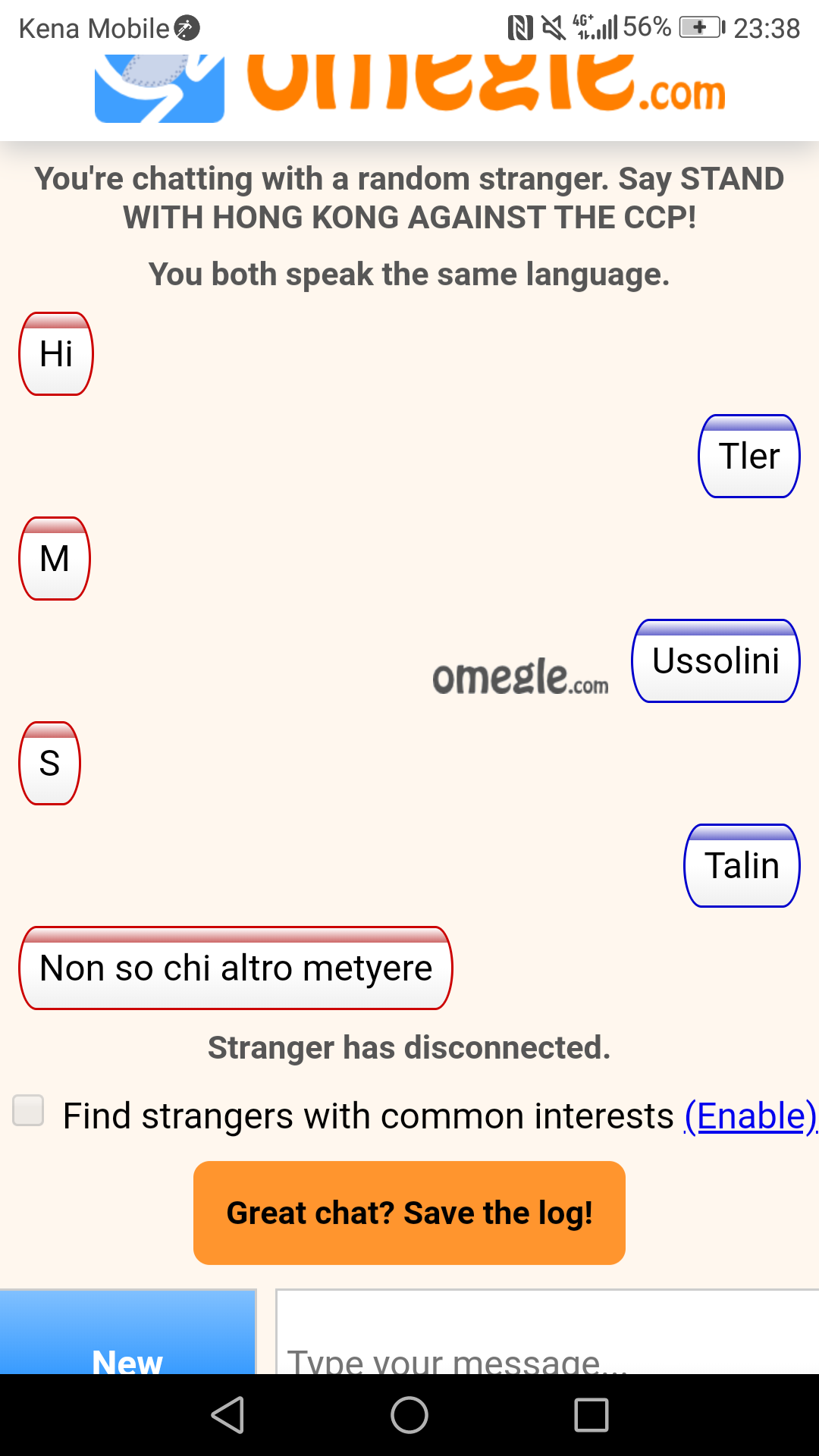 Omegle è un posto così bello 