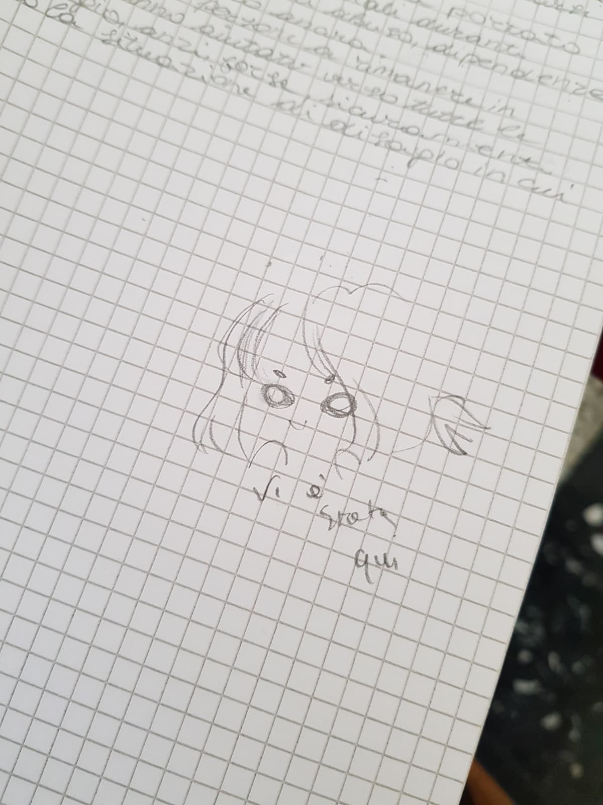 Questa é la mia brutta del tema, quel disegno é opera di @Kuromi, é un onore, mi ha fatto pure un autografo. Non che io non sia onorata eh, MA PERCHÉ LÍ? PERCHÉ IN MEZZO A DOVE DEVO SCRIVERE?