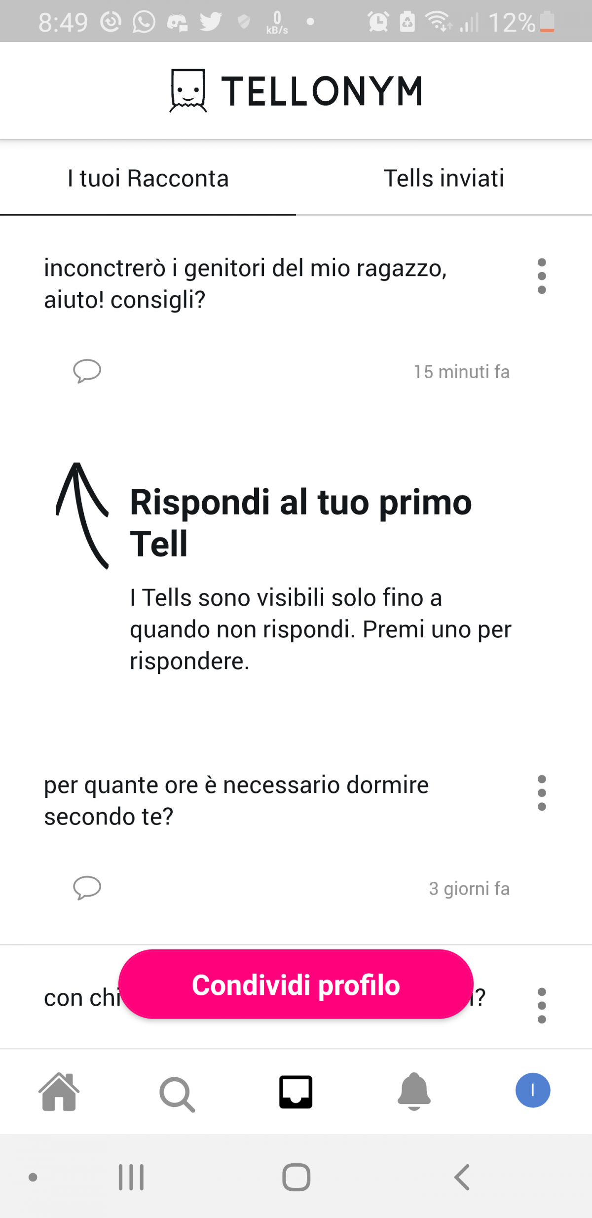 C'è qualcuno che continua a scrivermi tell dopo mesi che ho tolto il link da ovunque e senza che abbia mai risposto