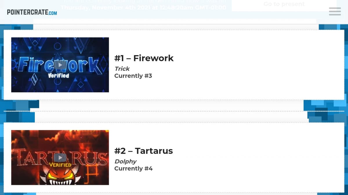 La durata della prima posizione di Firework nella Demonlist? 16 secondi...