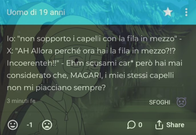 Rega, non c'è nulla di male ad essere incoerenti. Io cambio le mie opinioni tipo ogni giorno.