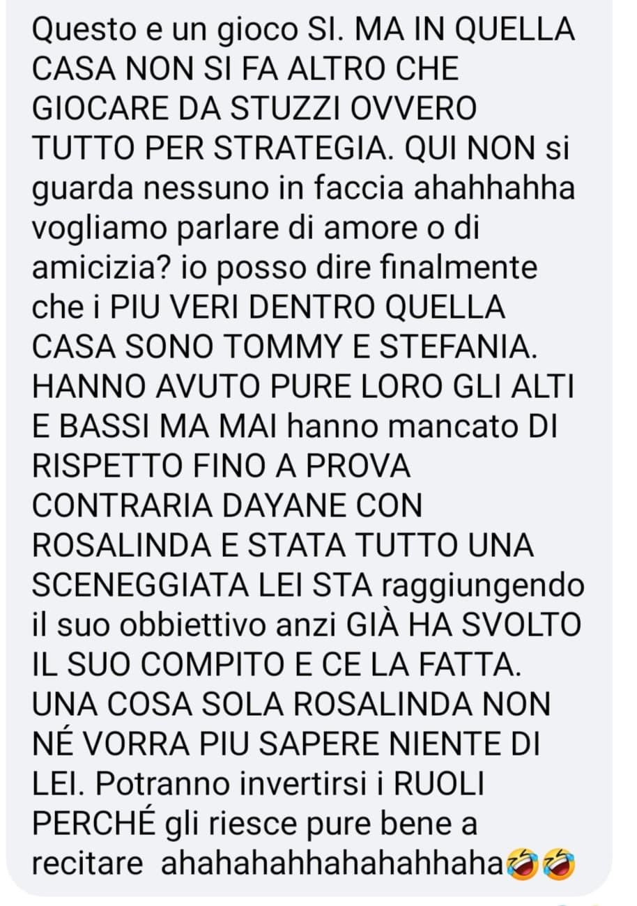 A parte che mi fa ridere tutta 'sta agitazione per una pagliacciata come il grande fratello e il totale disinteresse per l'uso della grammatica corretta. Volevo farvi una domanda: