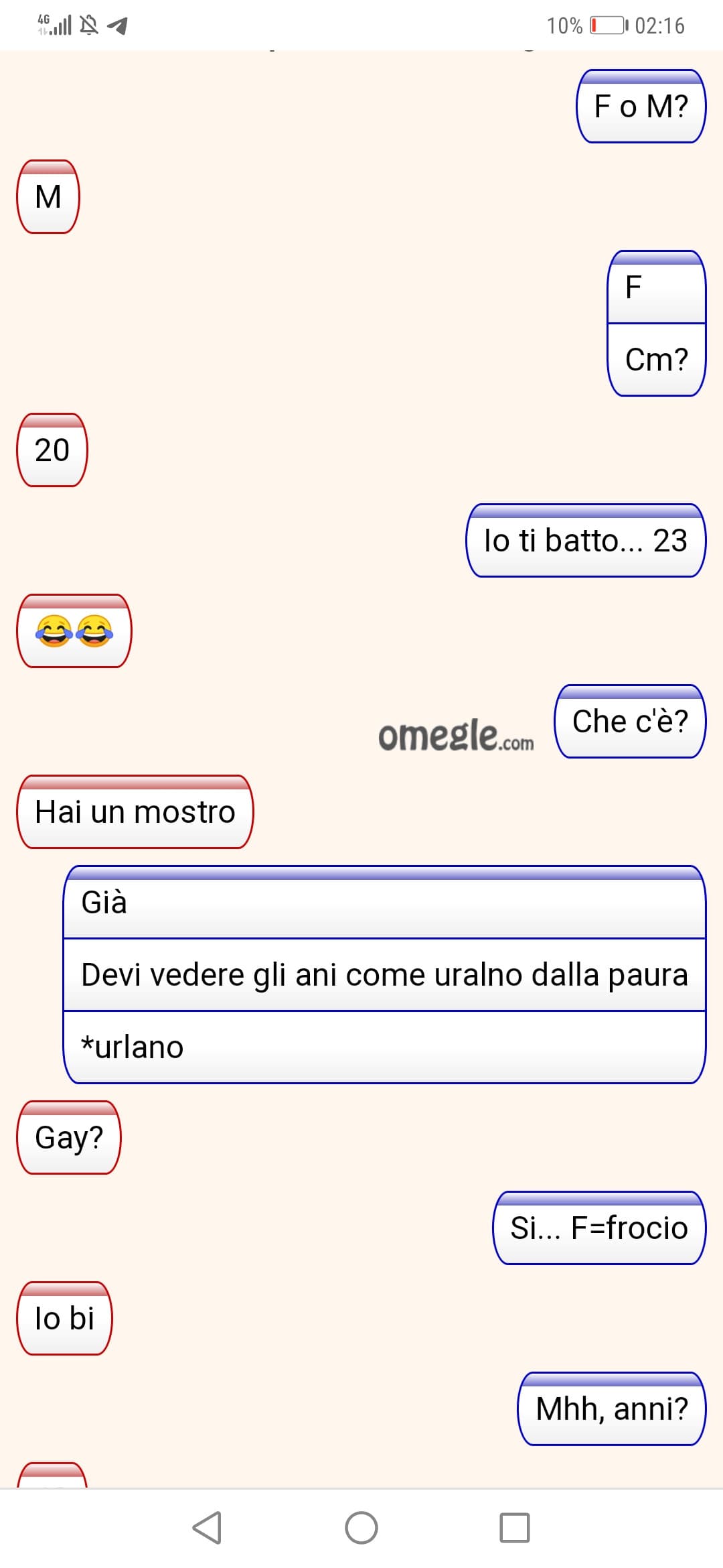 È un po' lungo ma mi fa ridere ahahah, sto tizio l'ho trollato male... Comunque ho fatto finta di essere un ragazzo, pensavo fosse etero, per dopo per fortuna sono riuscita a trollarlo lo stesso. 