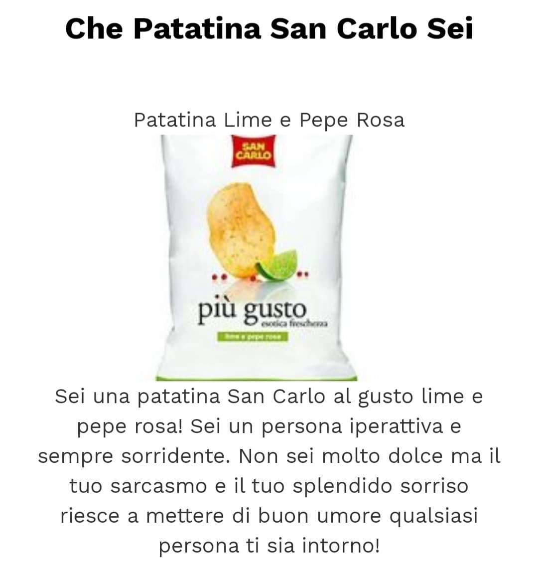 sono la mia patatina san Carlo preferita, adoro