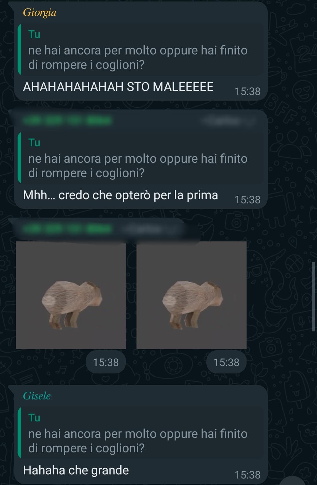 mi sono sentita potente, si ( sto coglione, che non è neanche della nostra classe continuava a spammare sticker) 