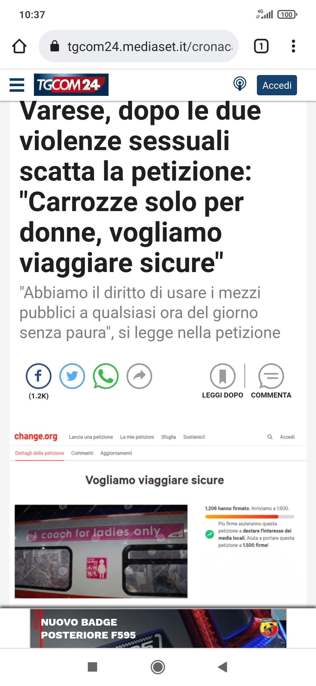 In Egitto è già così da anni, per evitare molestie, che ne pensate? Per me è sbagliato e ghettizzante andrebbero fatti più controlli, non isolata la gente