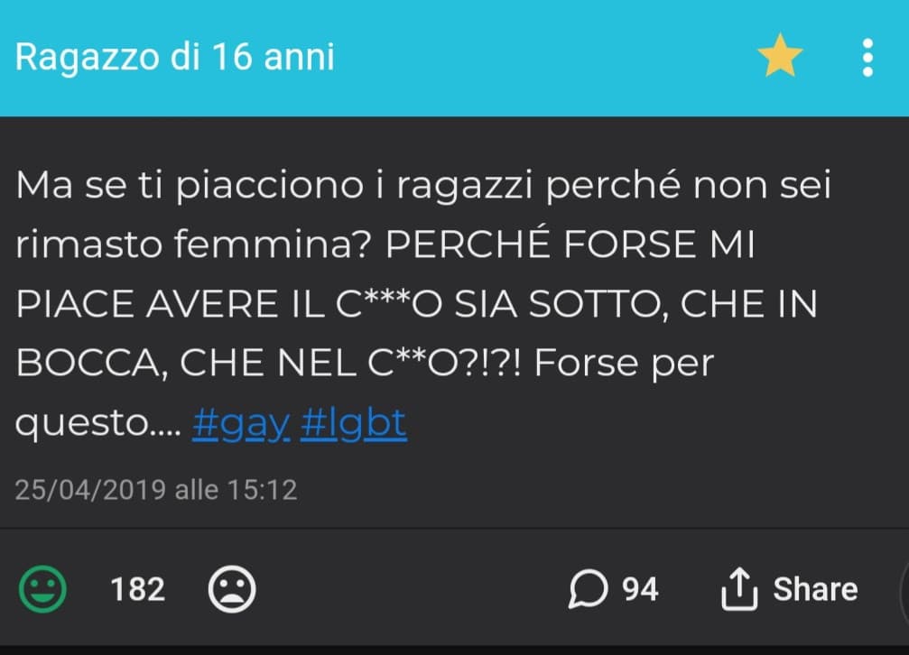 la stima nei confronti di questo ragazzo ??