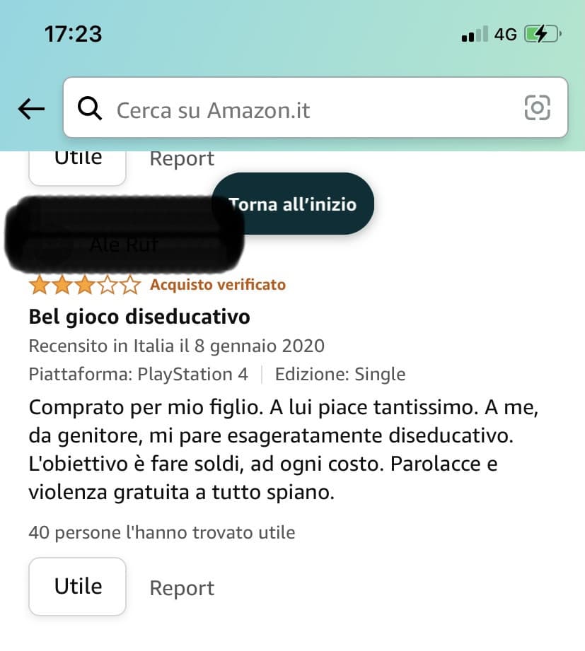 Gta è bello per le recensioni così, cazzo comprate i giochi 18+ ai figli se dopo vi lamentate. 