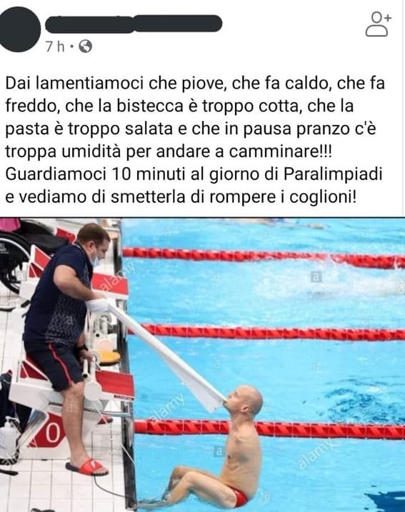 Ora vi svelo un segreto: le persone disabili non sono a questo mondo per farvi sentire fortunati o graziati per aver scampato la condanna della disabilità. È una retorica disgustosa, non la vogliono la vostra pietà, meritano rispetto e non la vostra ipocri