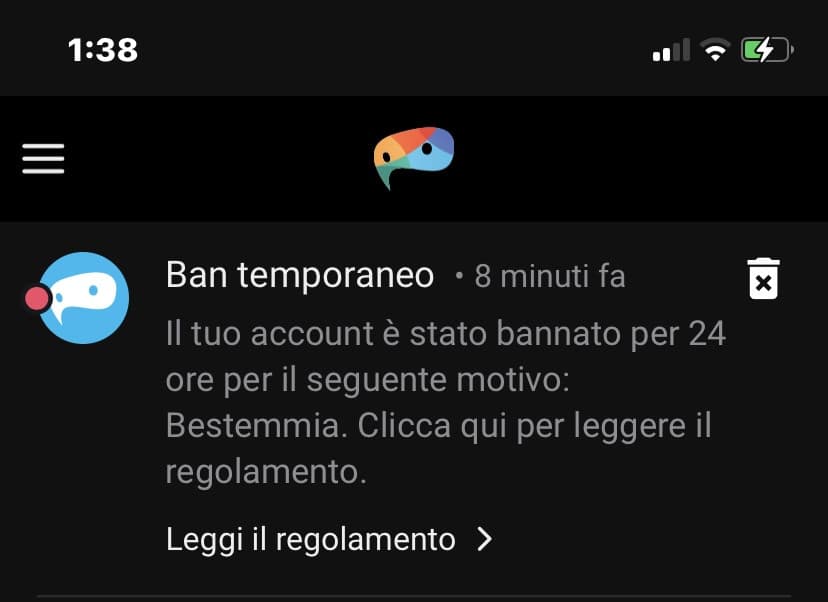 il mio primo ban??