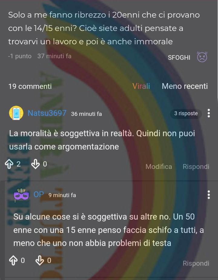 Passare da un 20enne a un 50enne per farsi ragione, è molto subdolo