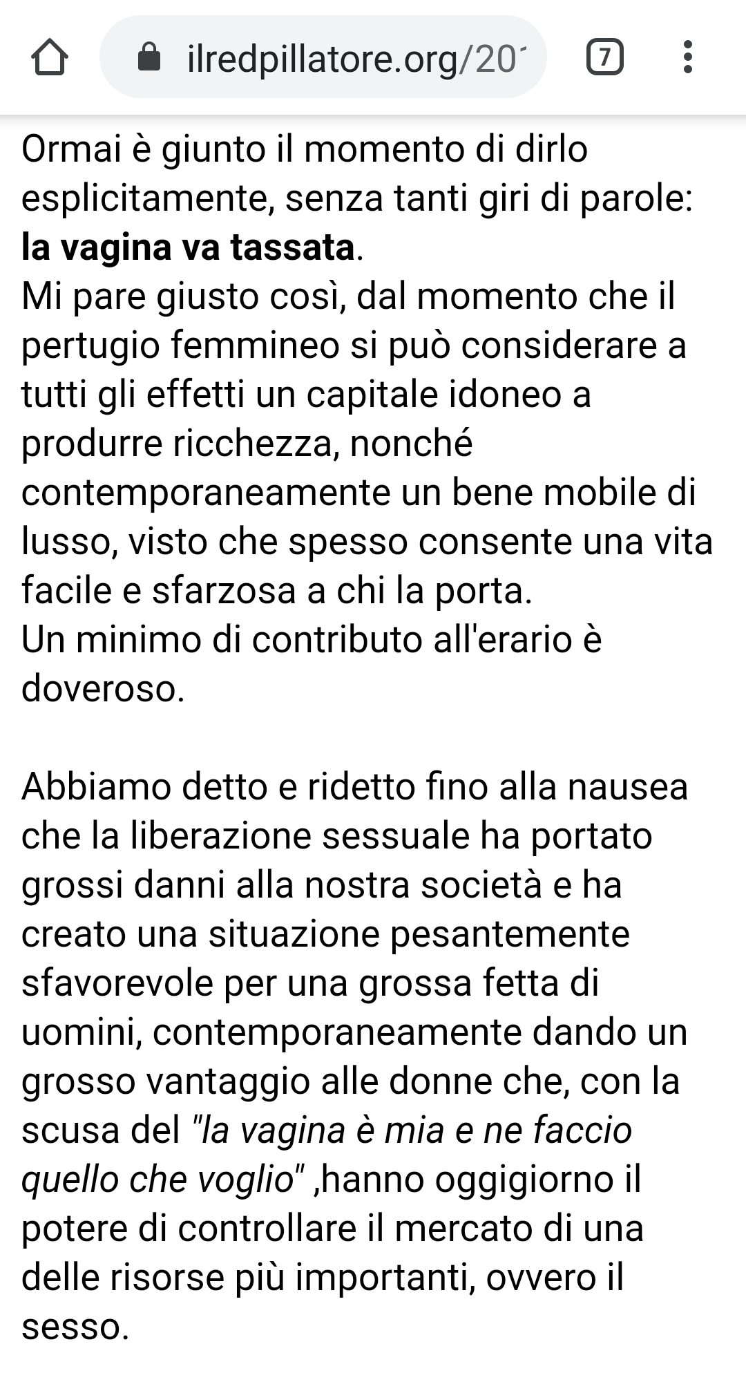 Abbiamo sbagliato tutto ragazze! Torniamo in cucina, andiamo a soddisfare nostro marito e a dargli figli in quantità??. 