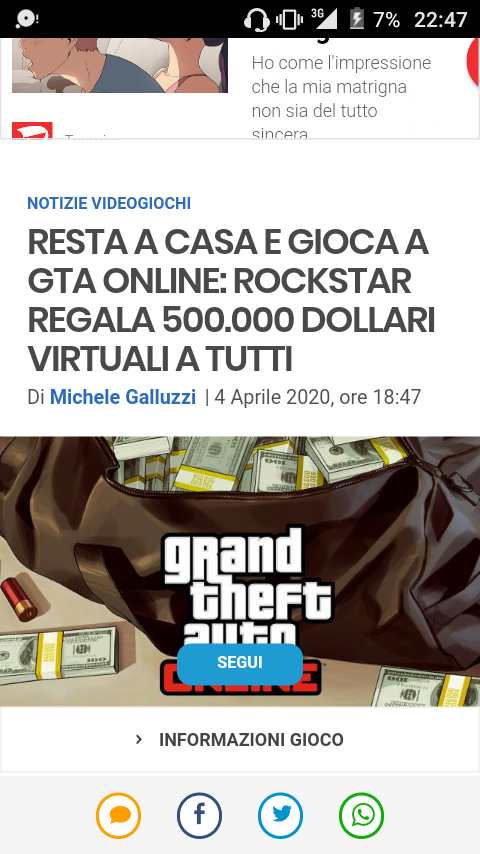 Finalmente una gioia