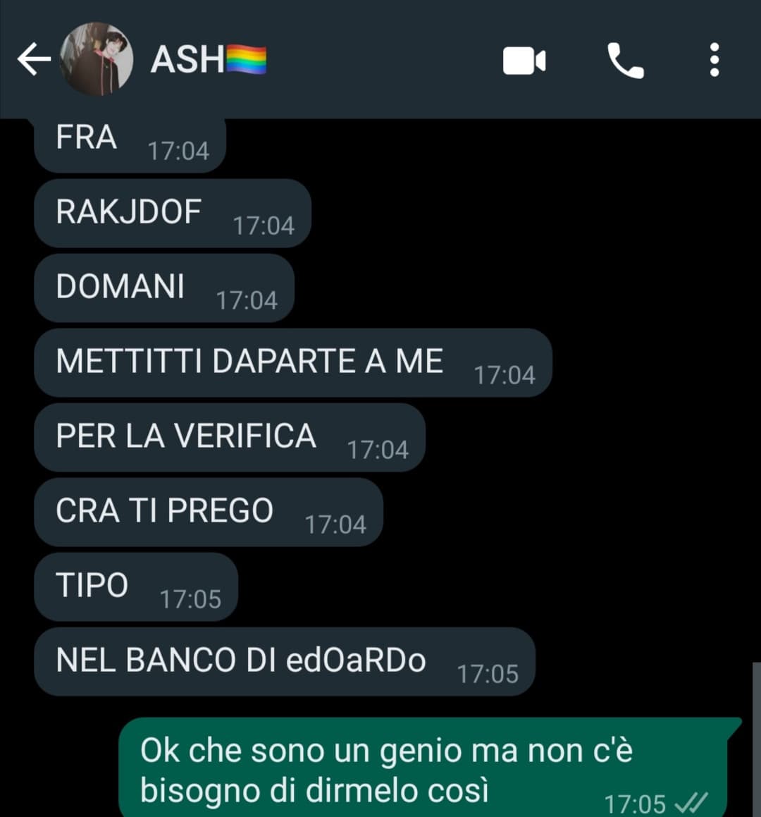 Quando sei brava a scuola e ti arrivano almeno 5 messaggi del genere il giorno prima della verifica 