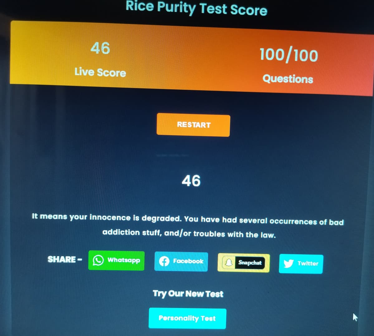 Rice purity test 2