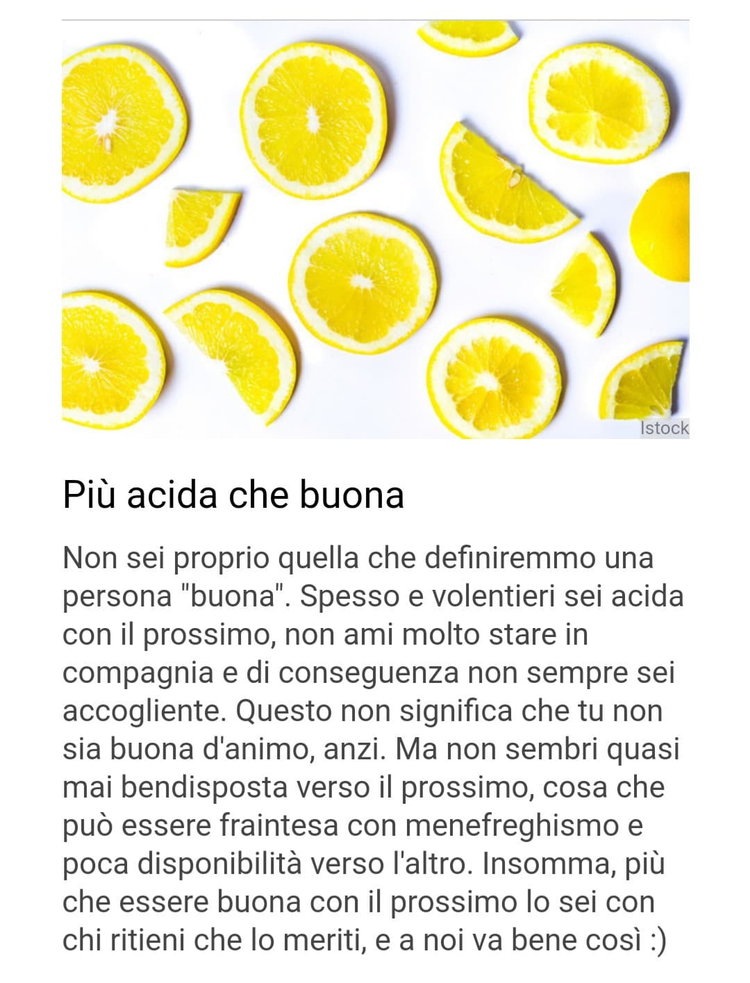 Almeno mi piace il limone 