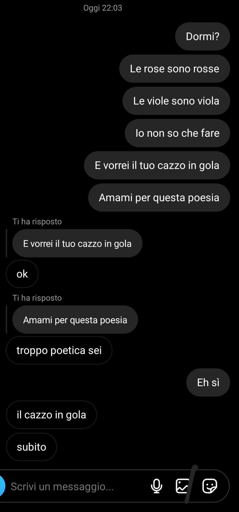 Mi annoio e matteo qui presente non risponde