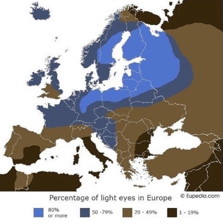 Persone con occhi blu e capelli biondi in europa