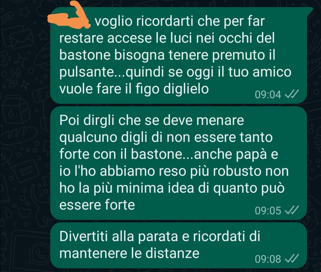 Non io che ricordo a mia sorella di dire delle cose riguardanti di un bastone di un personaggio Disney che si meritava di vincere rifatto da me e mio padre 