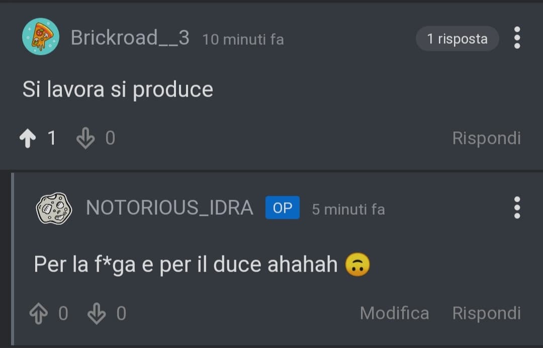 Boh vi esco sta perla di saggezza ?