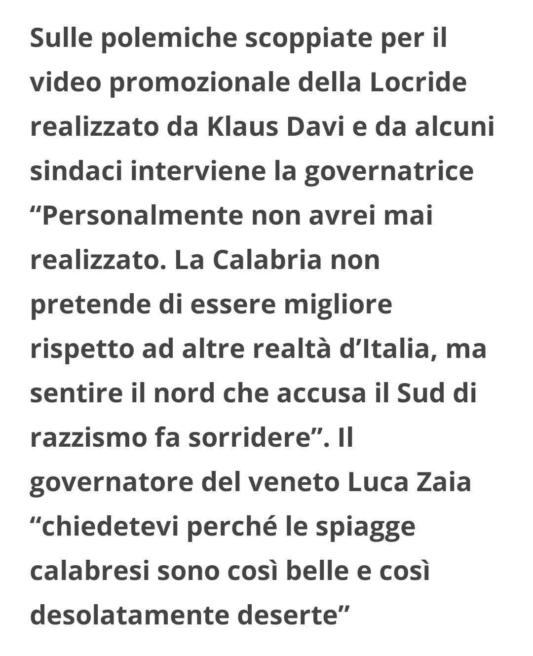 La risposta della presidente dopo quello "spot" di alcuni SINDACI calabresi 