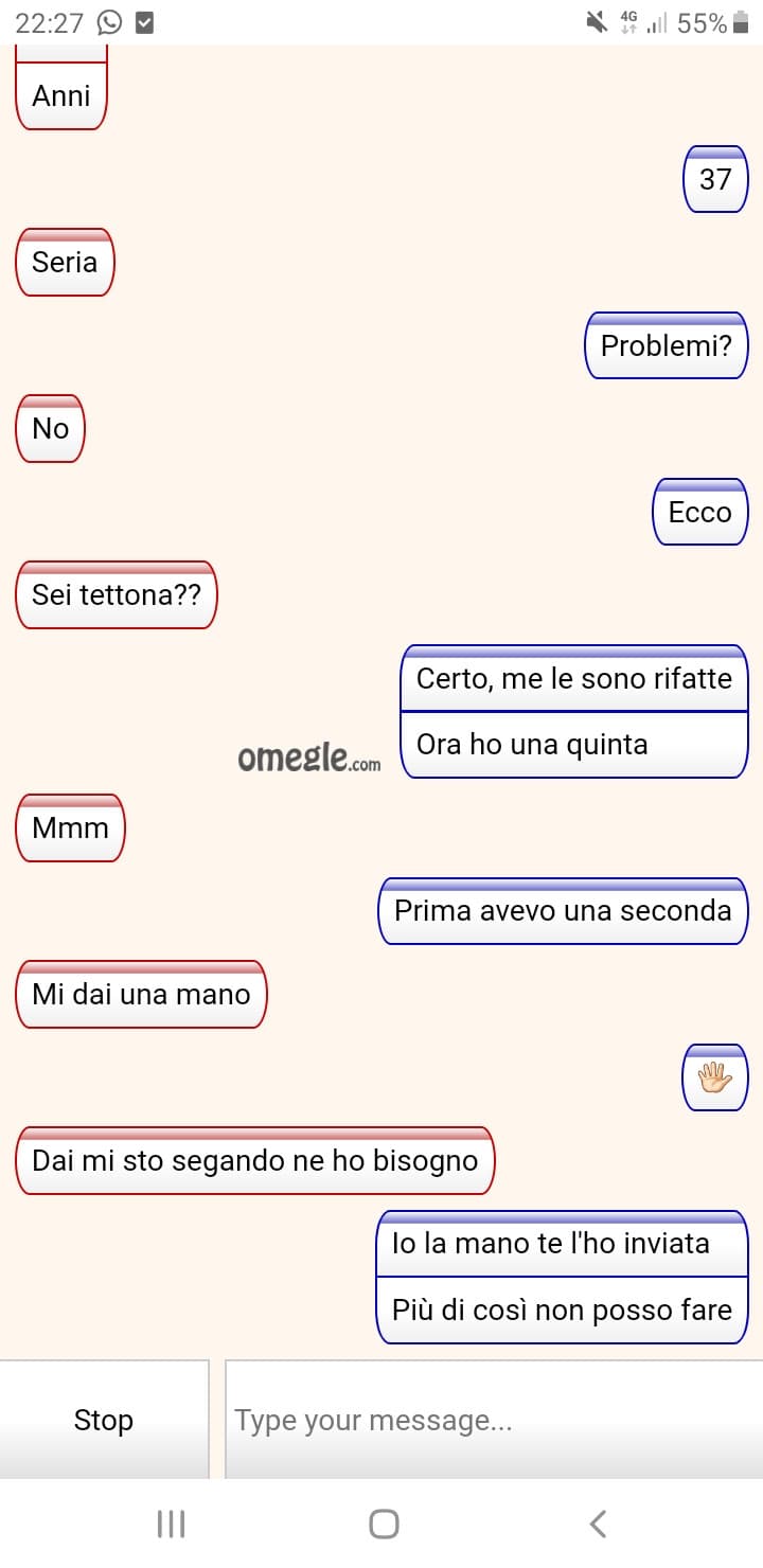 Eh si che vi siete persi il fantastico "peccato che non ti posso inviare il cazzo per sborrarti le tette" finale