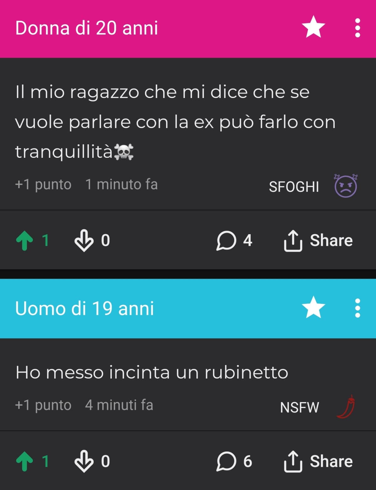 Maschi e femmine in a nutshell