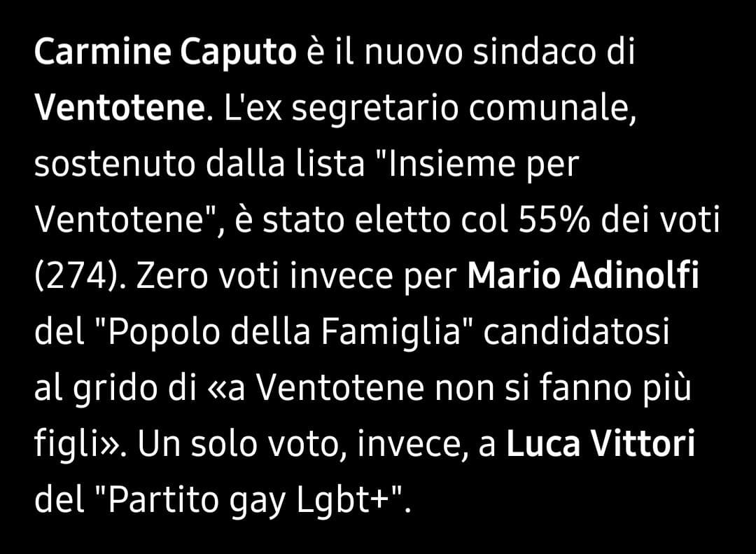 Almeno l'altro ha avuto l'audacia di votarsi da solo per non pareggiare lo 0 di Adinolfi