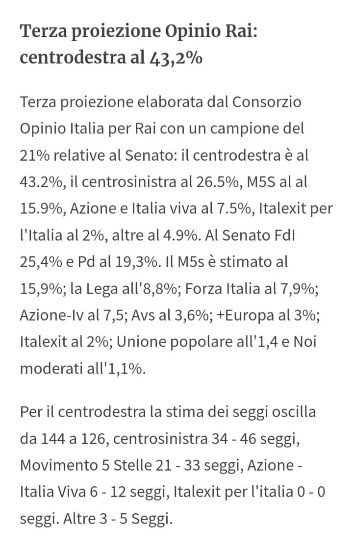 proiezione senato