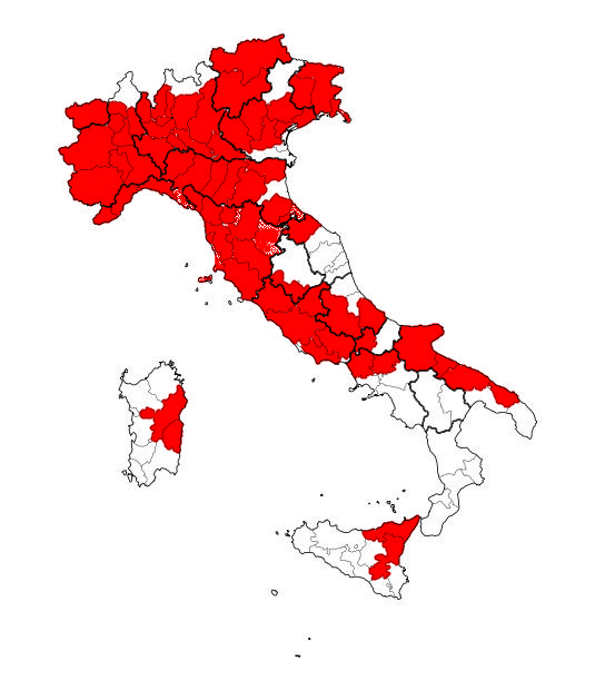 Ecco le provincie italiane in cui sono stato 