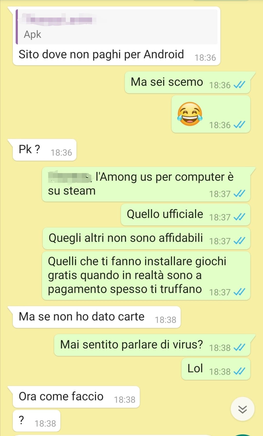 Un mio amico ha scaricato Among Us su computer da un sito a me sconosciuto, meno male che l'ha disinstallato subito ?